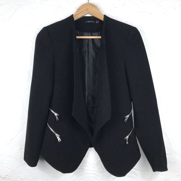 Dex exposed zipper Black Blazer - Picture 1 of 9
